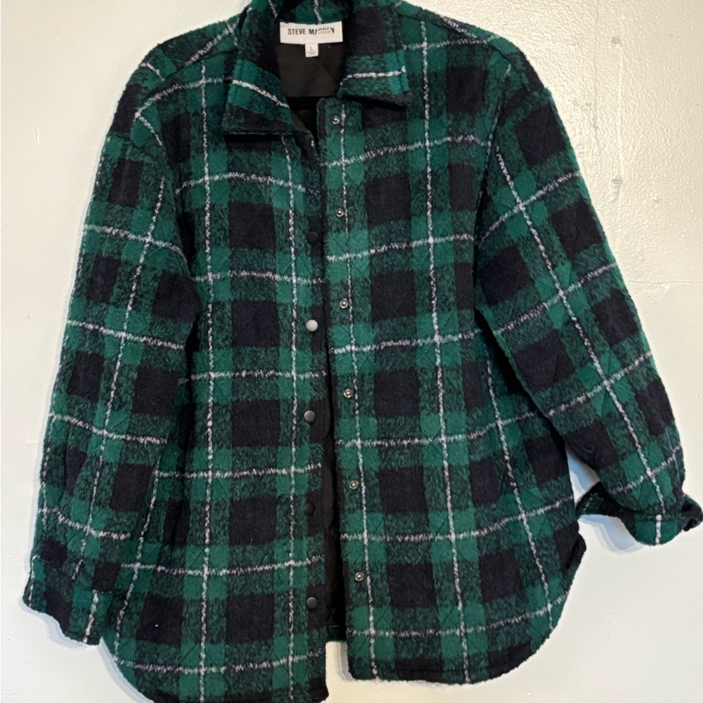 Steve Madden Teal and Black Checkered Jacket